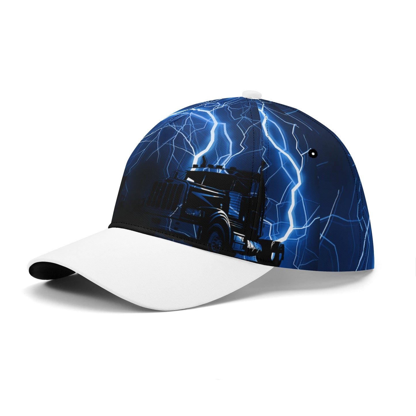 SemiHats Exclusive All Over Print Blue Lightning Trucker Baseball Cap