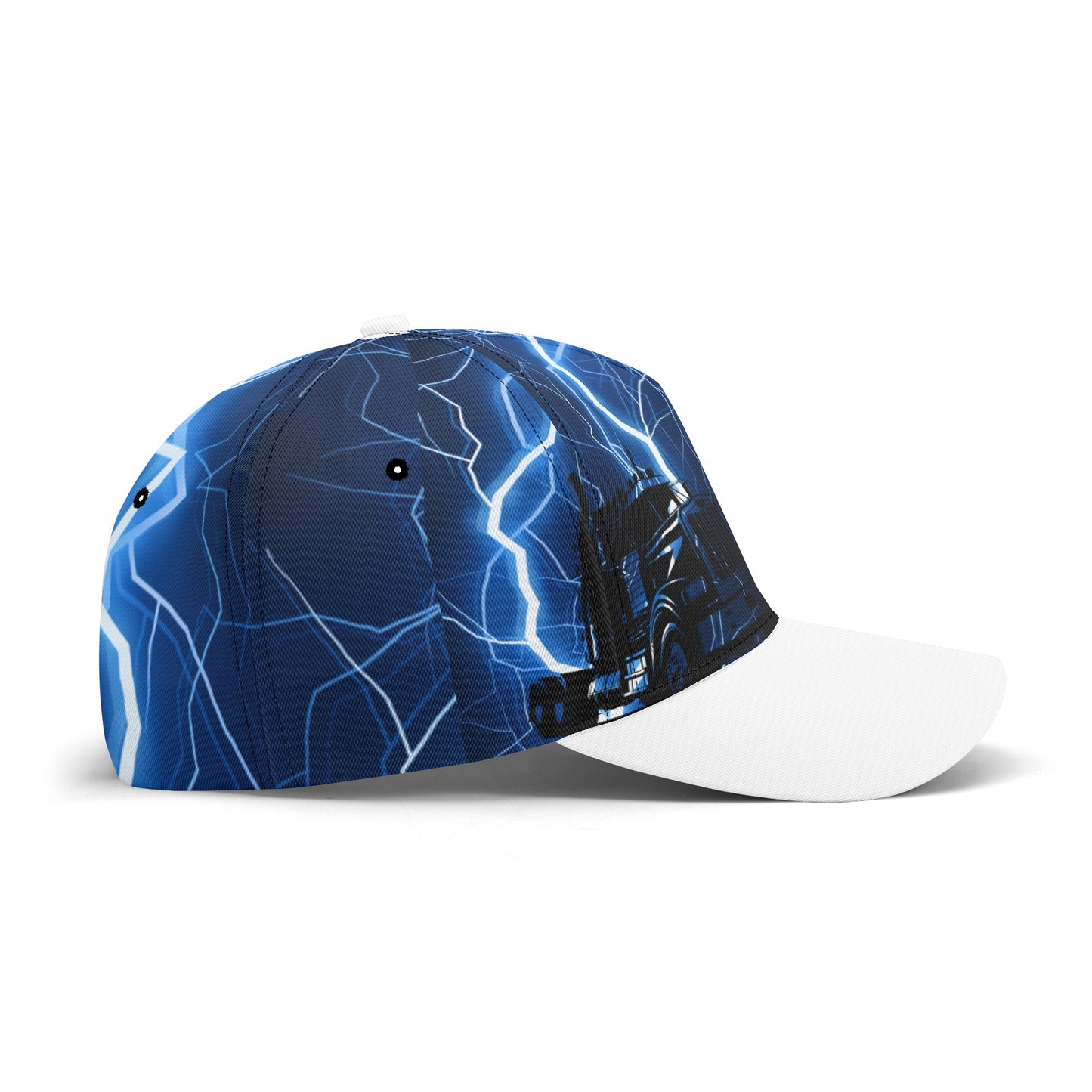 SemiHats Exclusive All Over Print Blue Lightning Trucker Baseball Cap