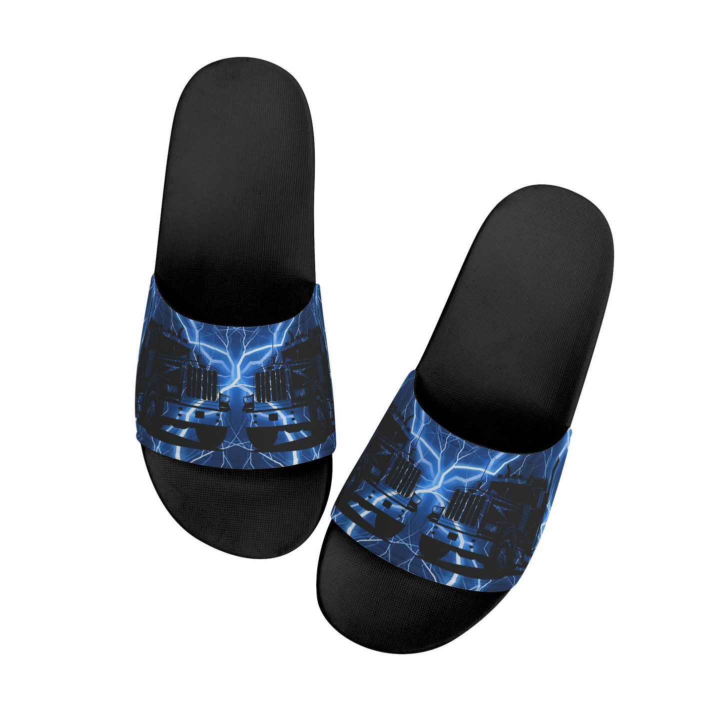 SemiHats Exclusive Blue Lightning Mens Slide Sandals