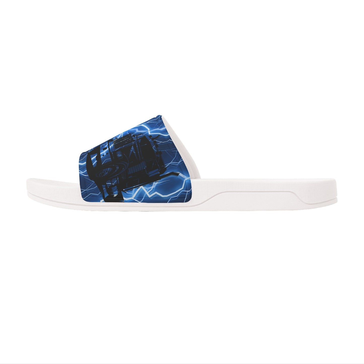 SemiHats Exclusive Blue Lightning Mens Slide Sandals