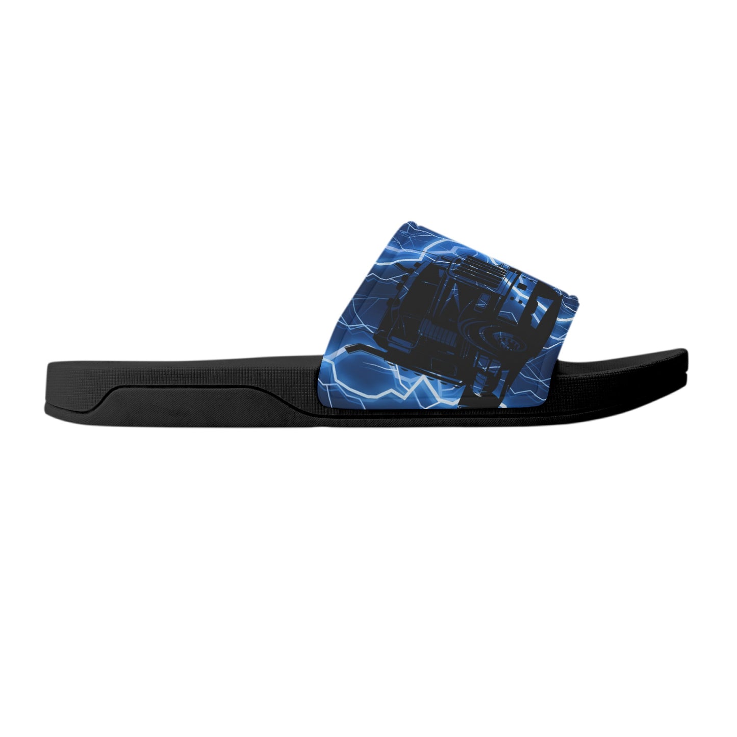 SemiHats Exclusive Blue Lightning Mens Slide Sandals