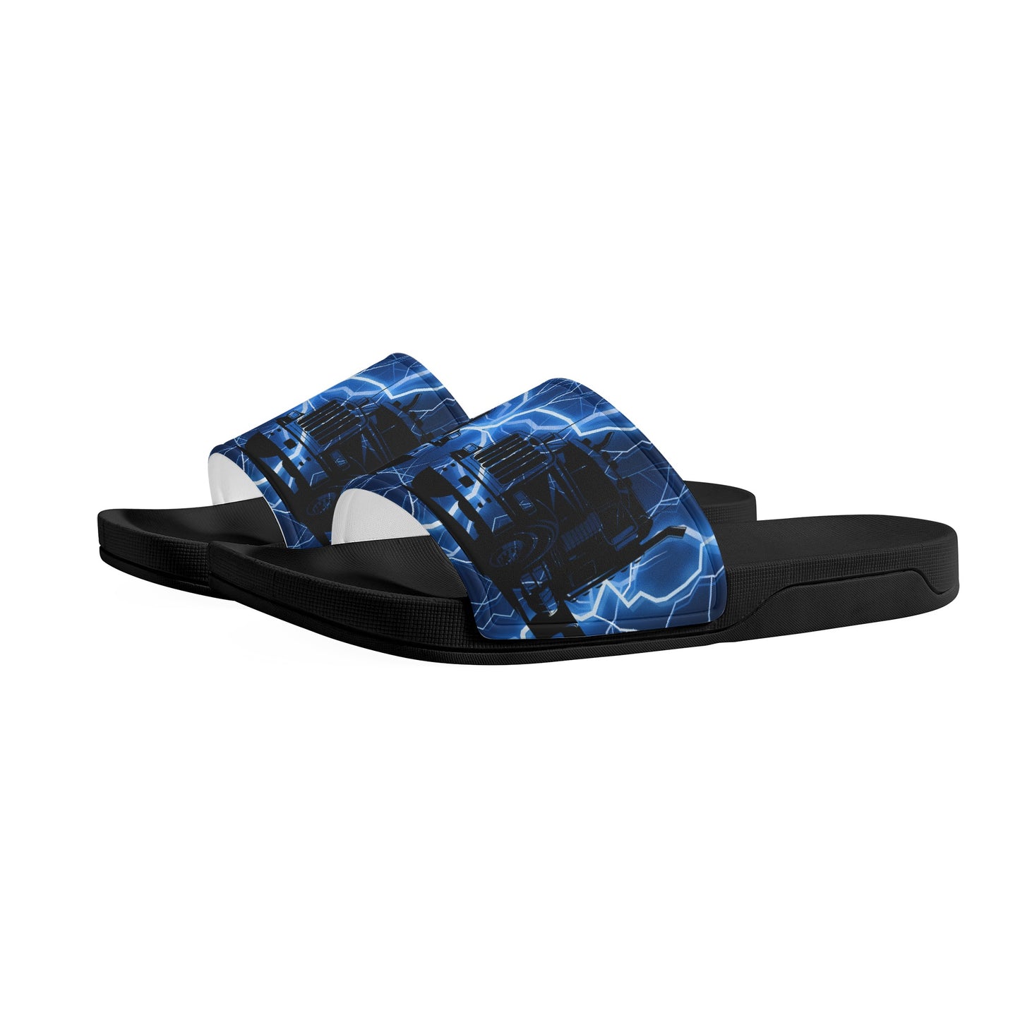 SemiHats Exclusive Blue Lightning Mens Slide Sandals