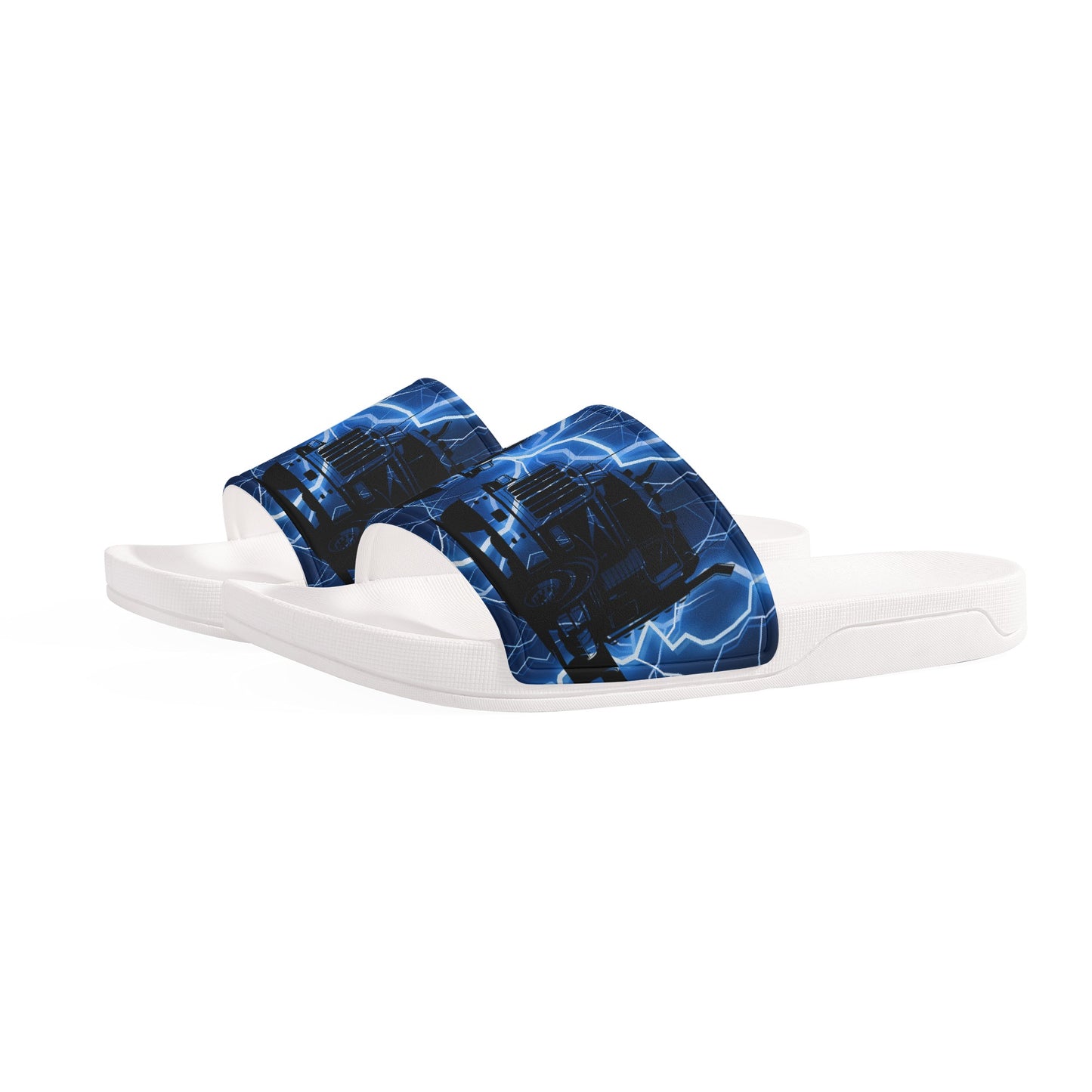 SemiHats Exclusive Blue Lightning Mens Slide Sandals