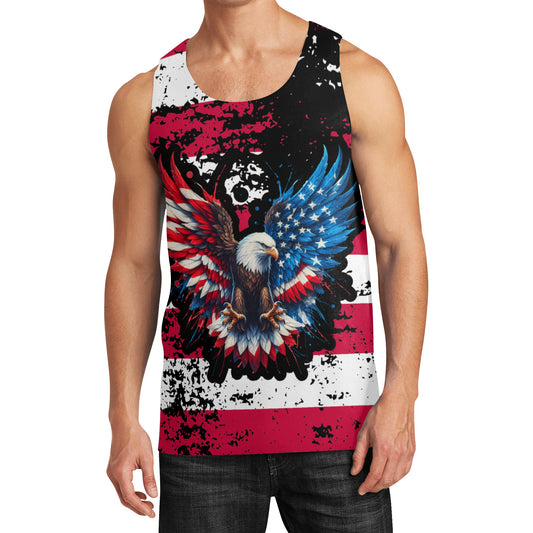 Mens American Eagle Design  All Over Print Sleeveless Tank Top