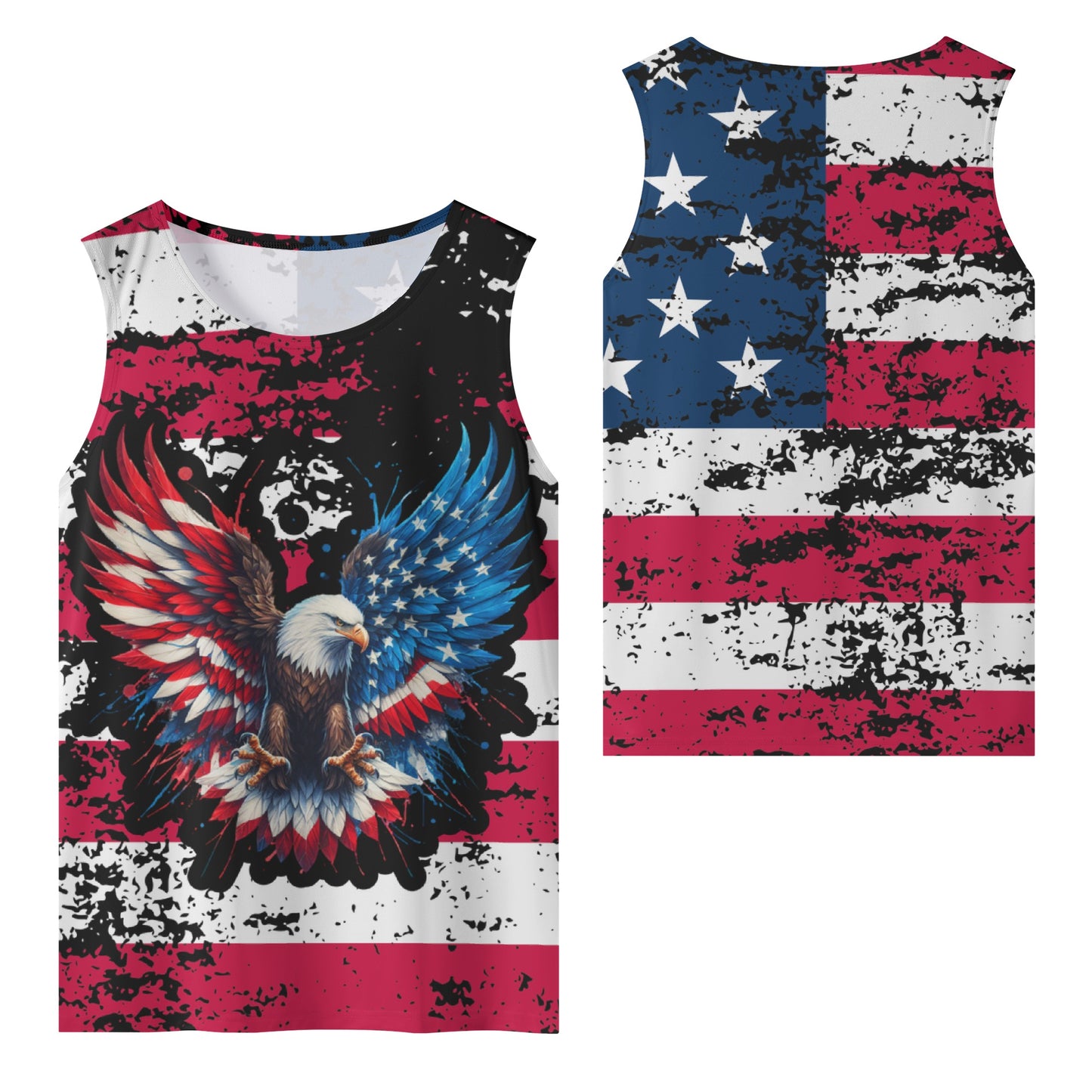 Mens American Eagle Design  All Over Print Sleeveless Tank Top