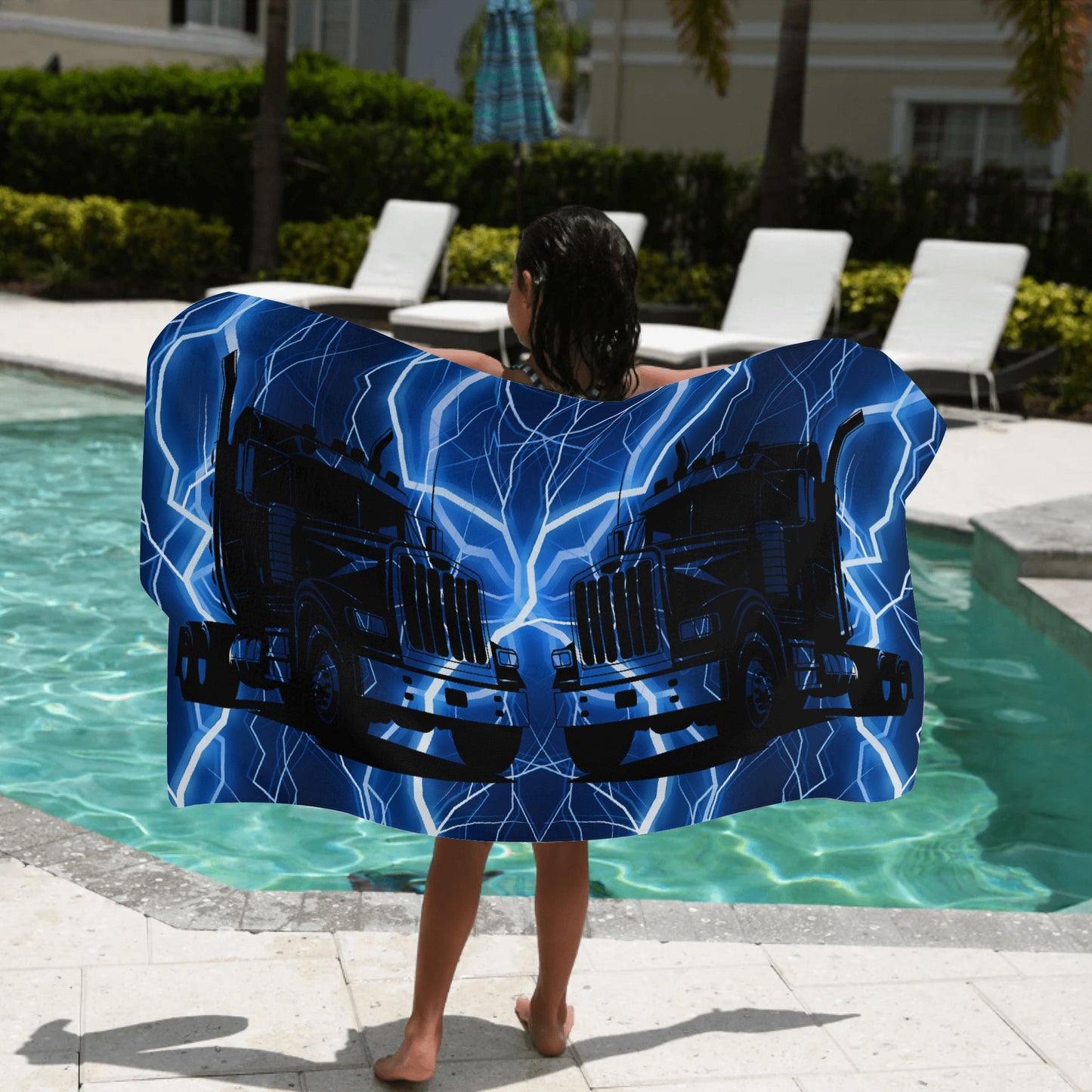 Blue Lightning Trucker Bath Towel