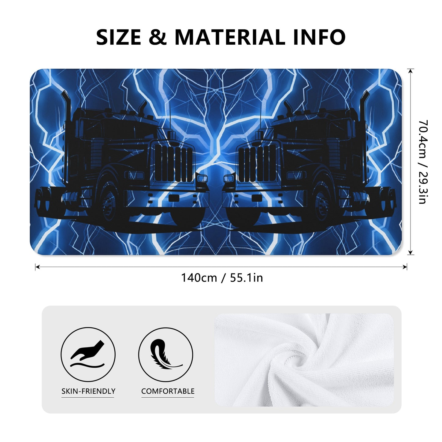 Blue Lightning Trucker Bath Towel