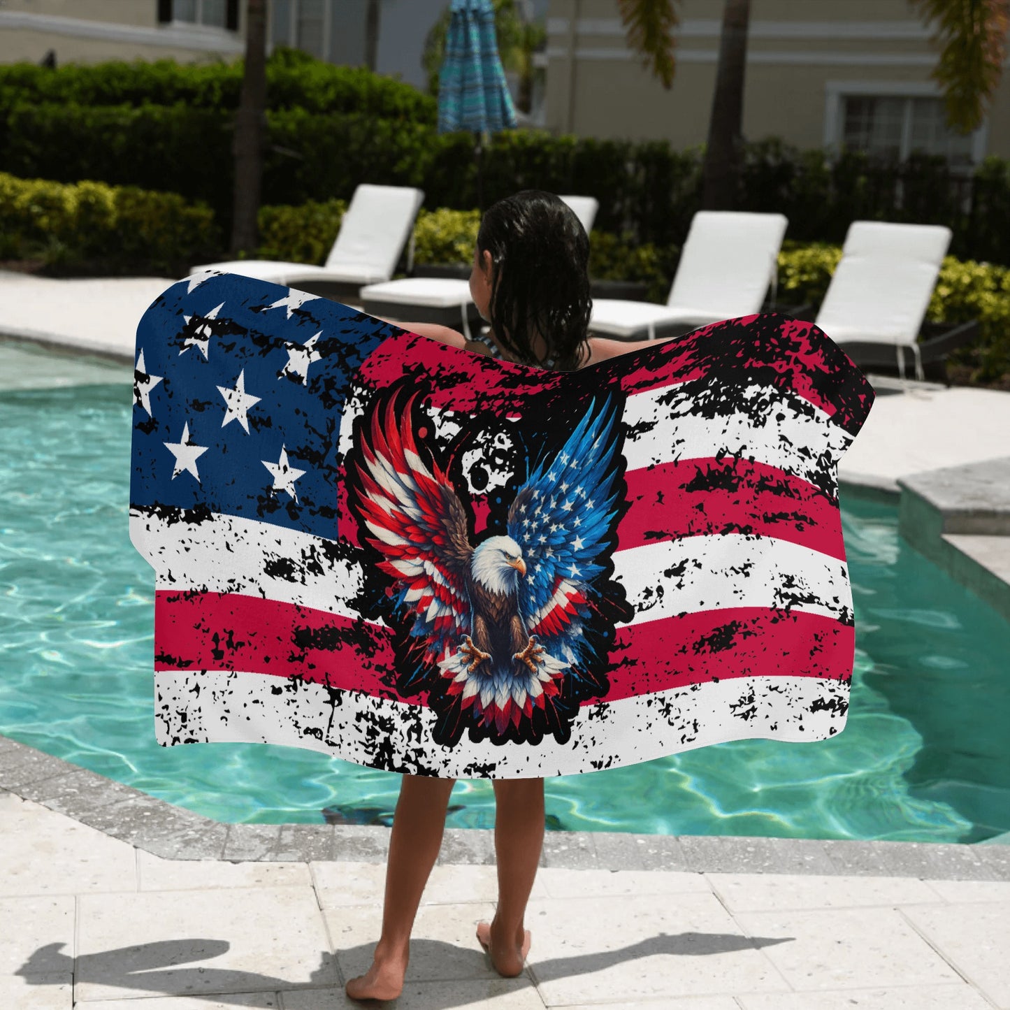 American Eagle Design Bath Towel