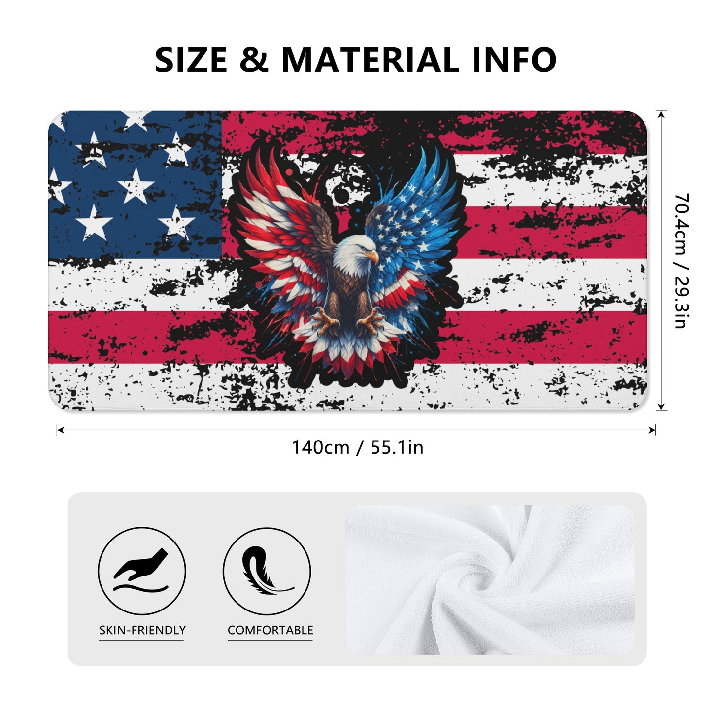 American Eagle Design Bath Towel