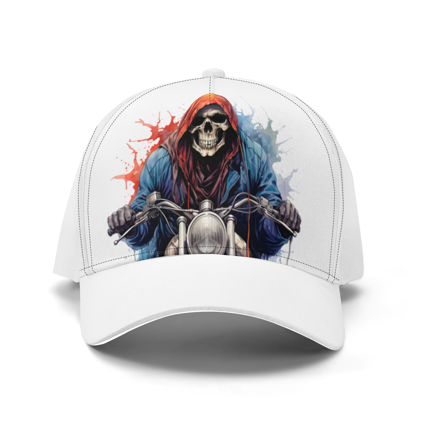 Reaper on Motorcycle Baseball Cap