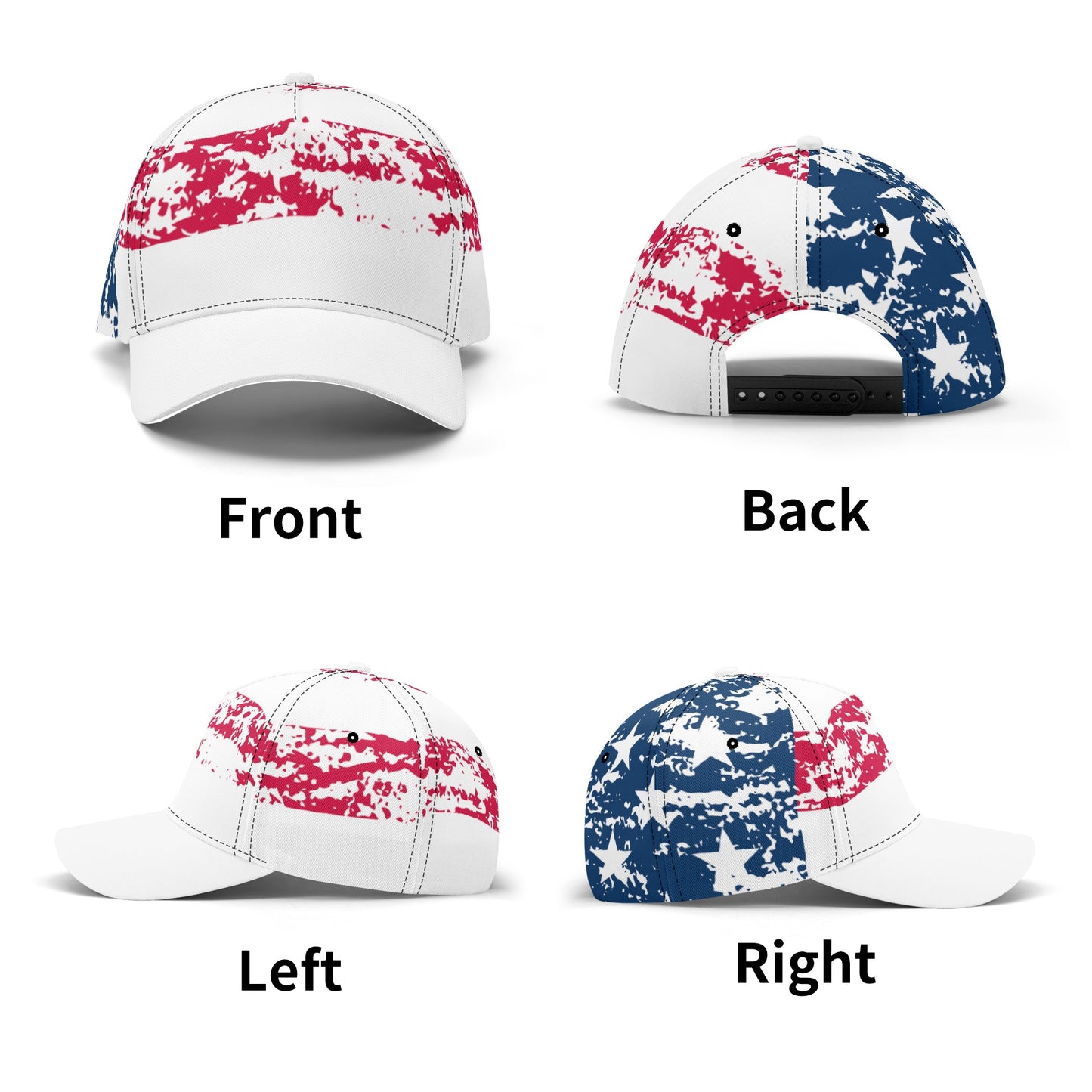 Faded Distressed American Flag All-over Print Baseball Cap