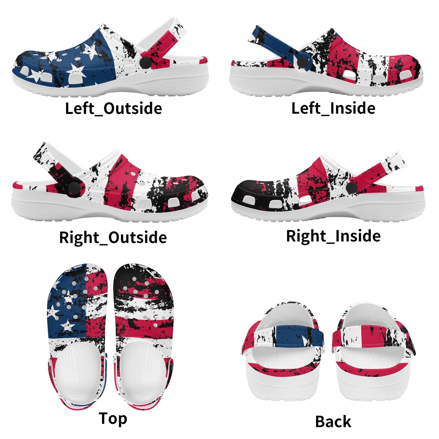 Distressed American Flag Mens All Over Printing Classic Sandals