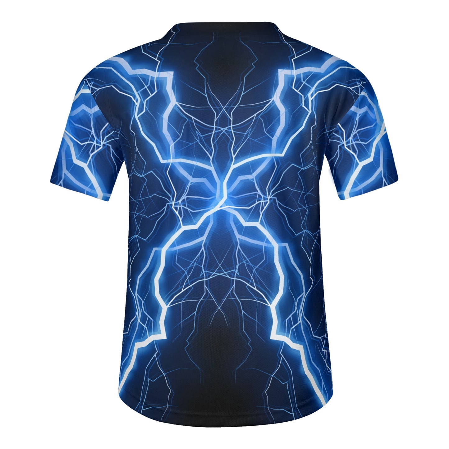 Exclusive Blue Lightning Trucker Mens Short Sleeve Baseball Jersey