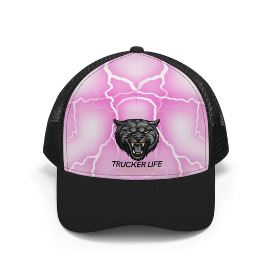 Pink Lightning Trucker Life Mesh Trucker Hats