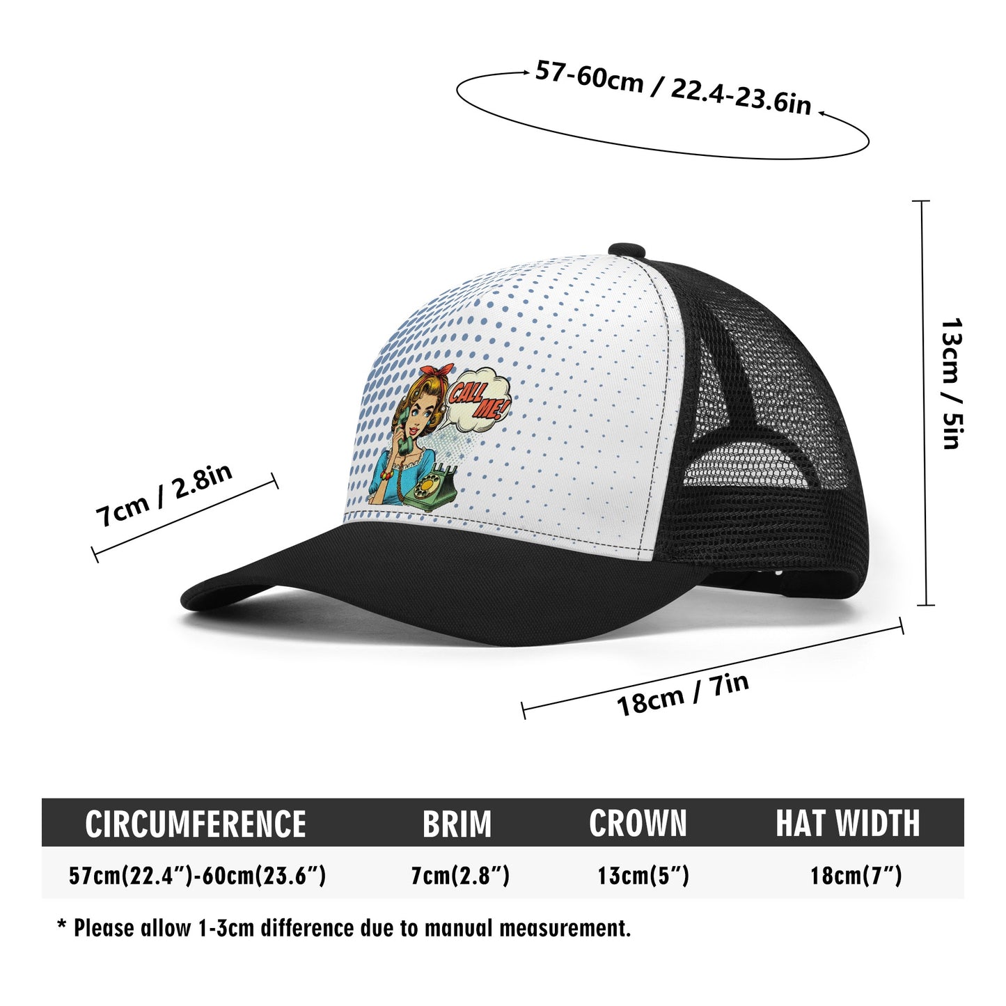 Pop Art Design Mesh Trucker Hat