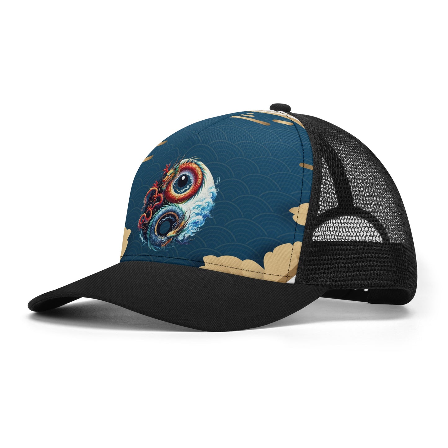 Yin Yang Design Mesh Trucker Hat