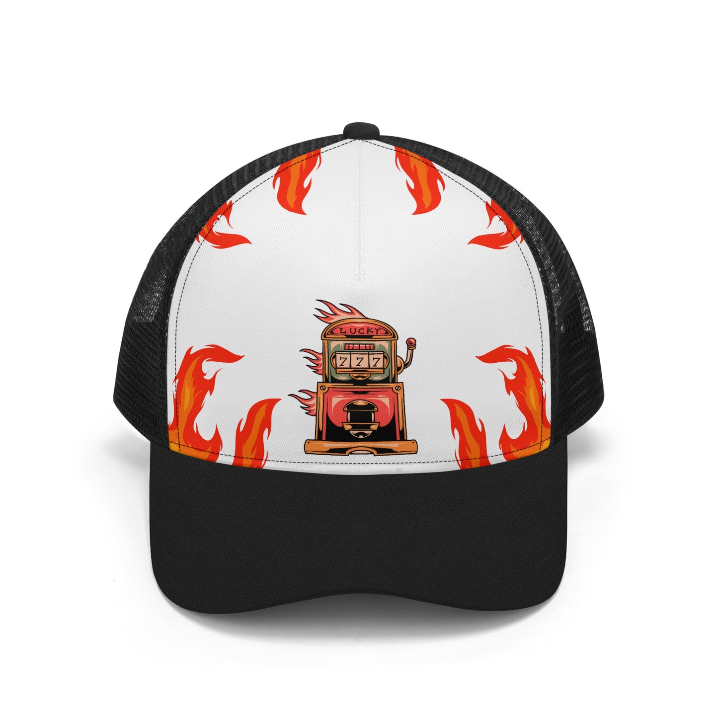 Tattoo Slot Machine Design Mesh Trucker Hat