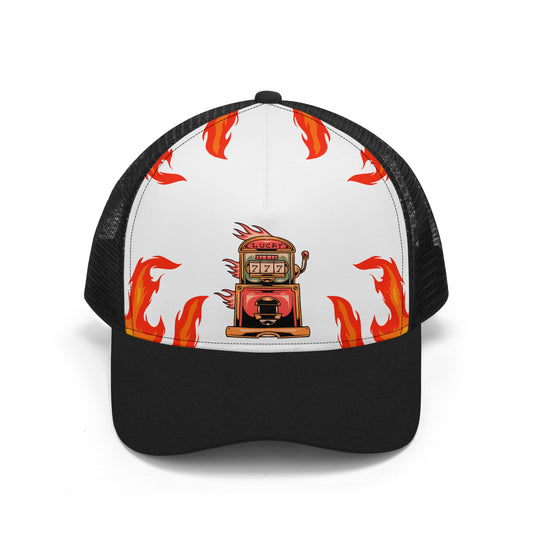 Tattoo Slot Machine Design Mesh Trucker Hat