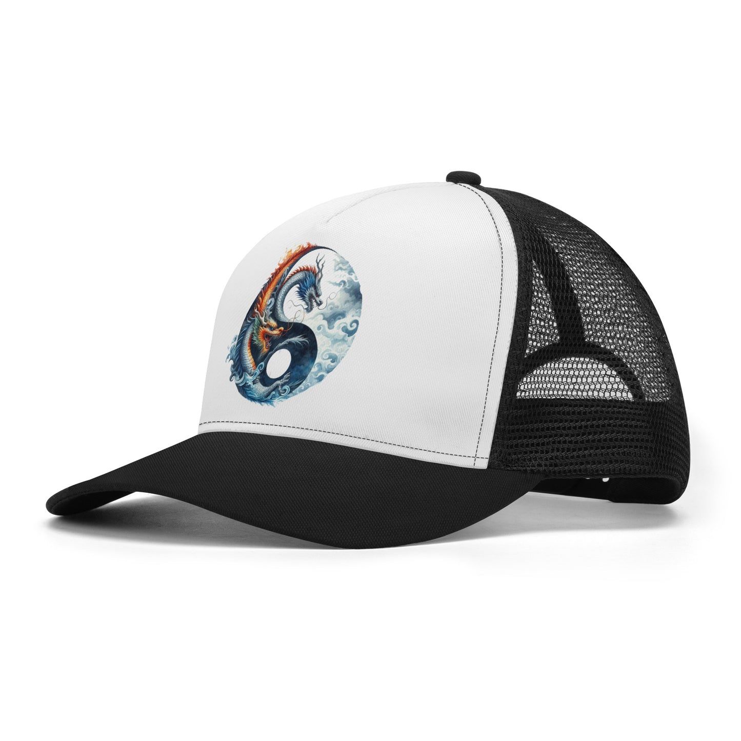 Yin Yang Design Mesh Trucker Hat