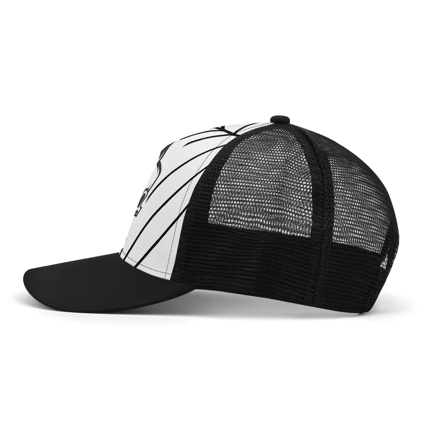 Spiderweb Skull Design Mesh Trucker Hat