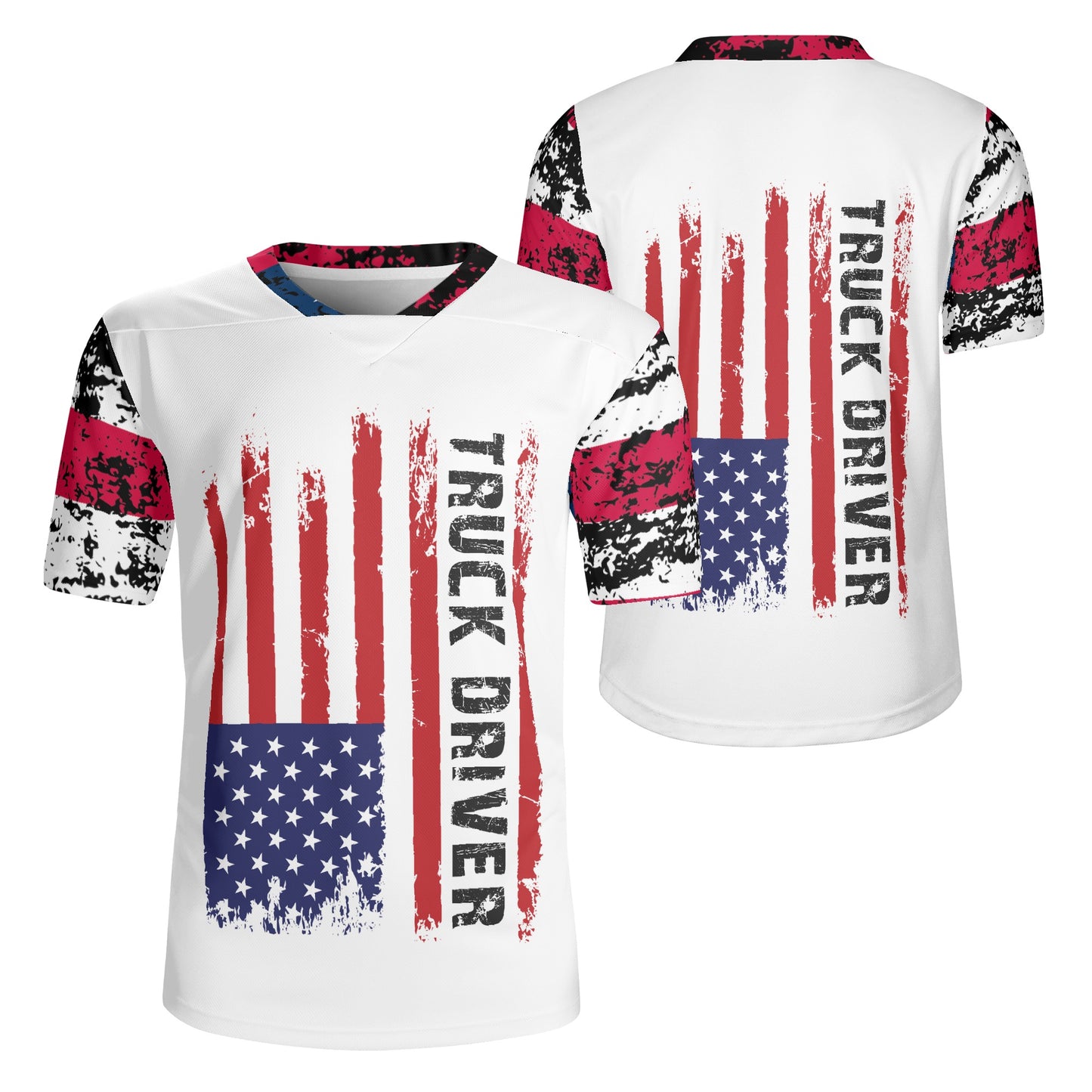 American Truck Driver Mens All Over Print Football Rugby Jersey