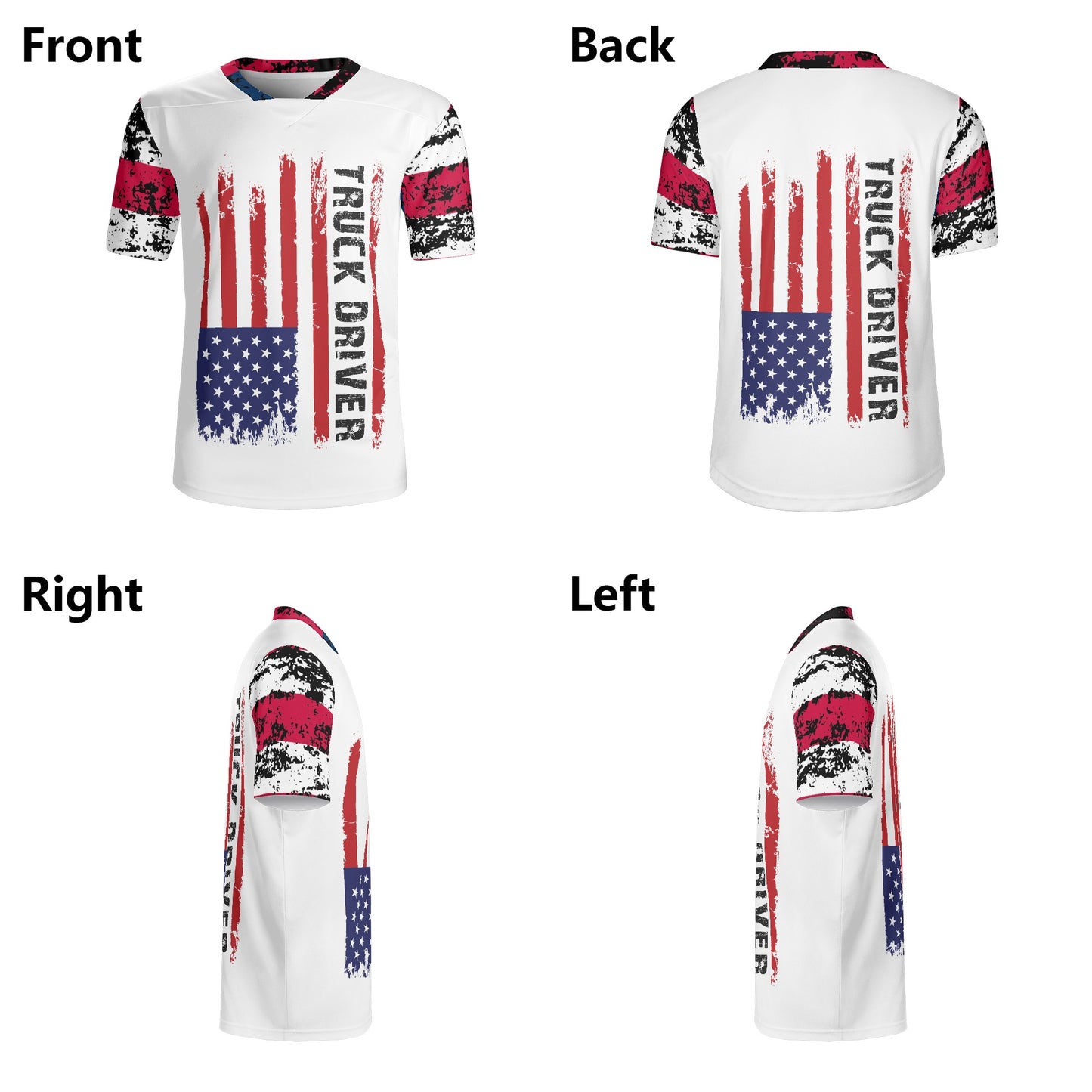 American Truck Driver Mens All Over Print Football Rugby Jersey