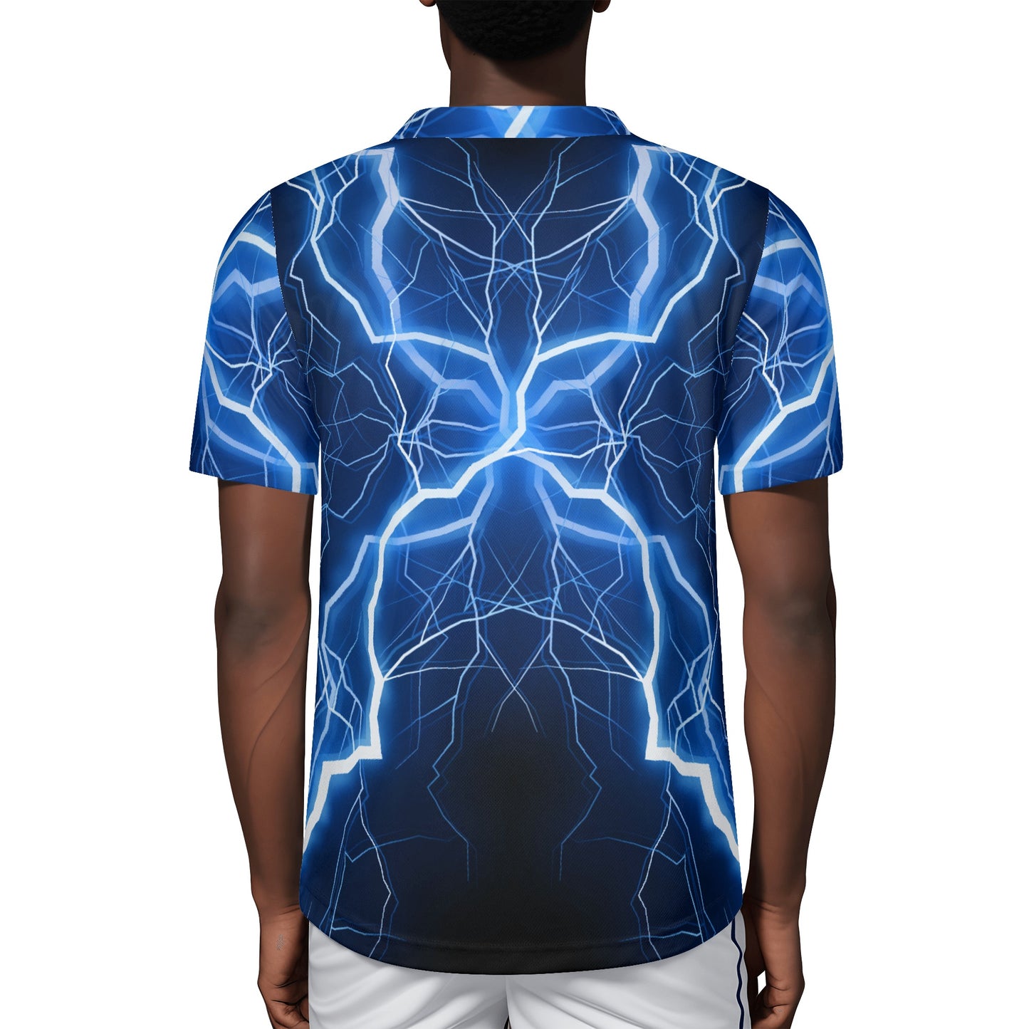 Blue Lightning Trucker Mens All Over Print Football Rugby Jersey