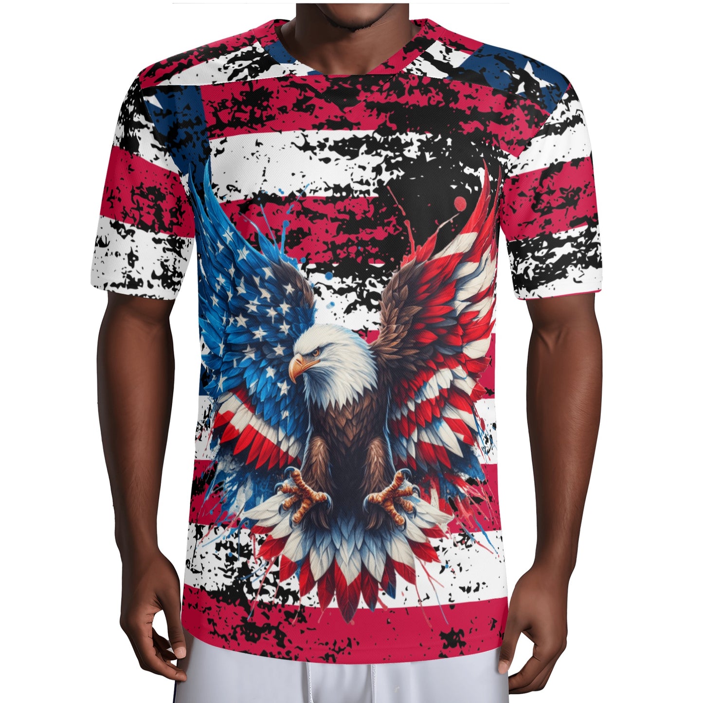 American Eagle Mens All Over Print Football Rugby Jersey