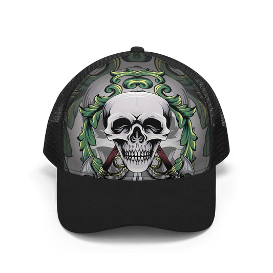 Skull Design Mesh Trucker Hat