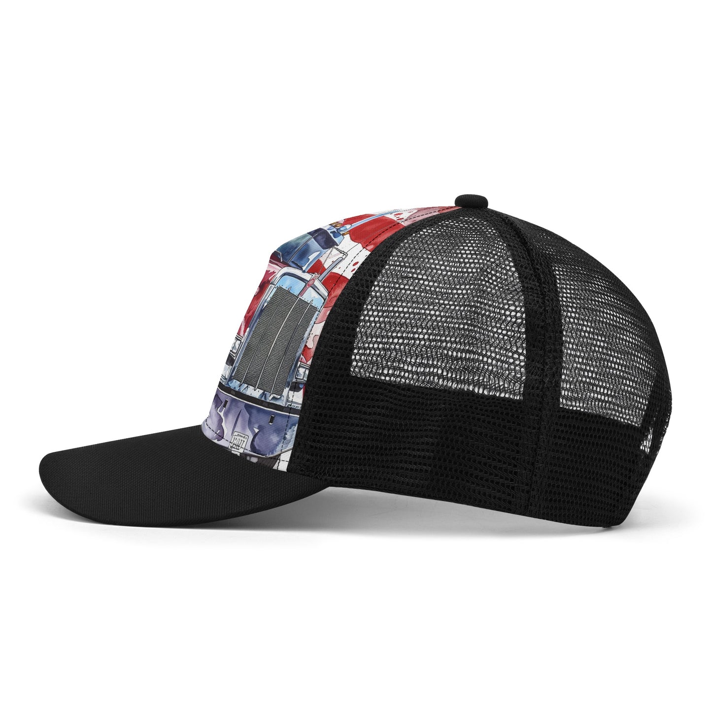 American Semi Truck Design Mesh Trucker Hat