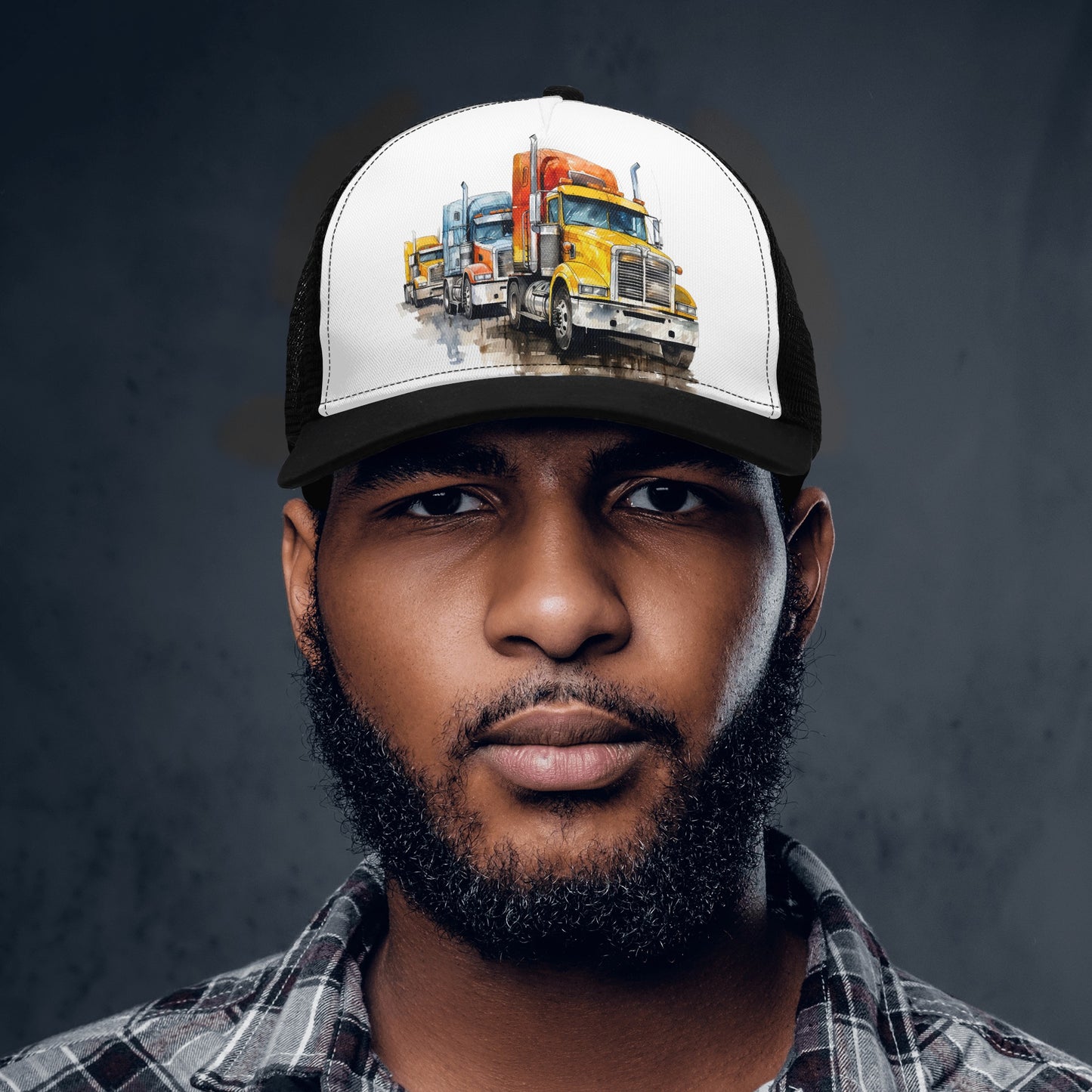 Semi Trucks Design Mesh Trucker Hat