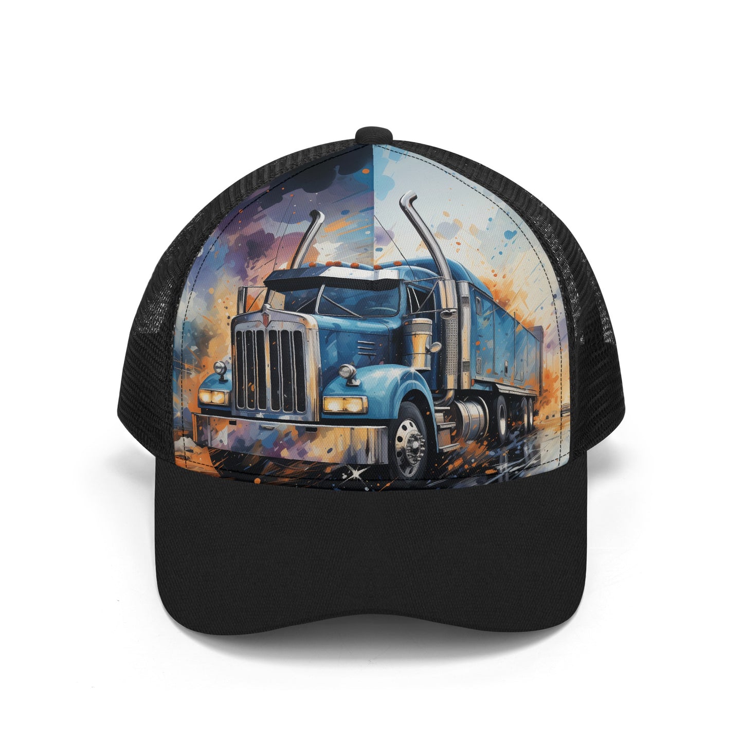 Semi Truck Design Mesh Trucker Hat