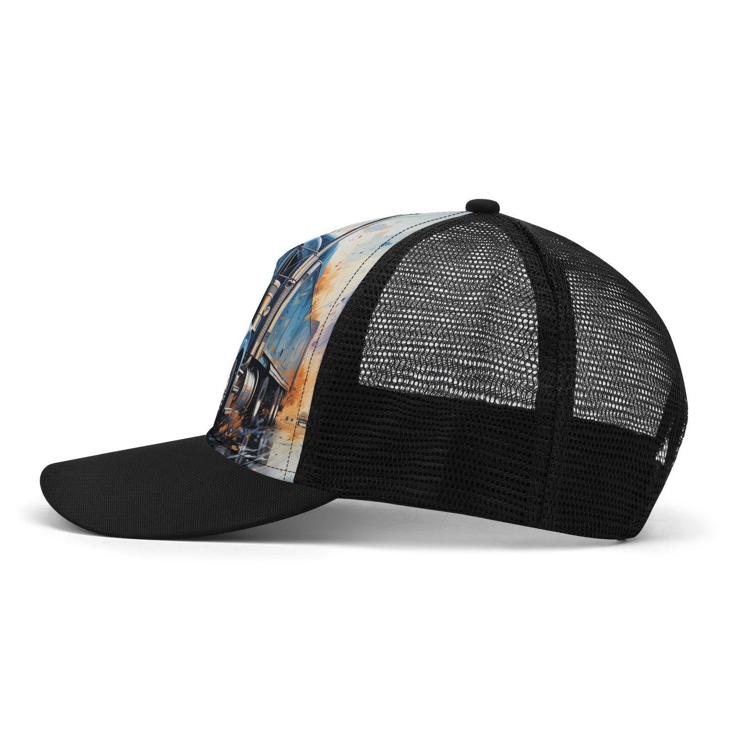 Semi Truck Design Mesh Trucker Hat