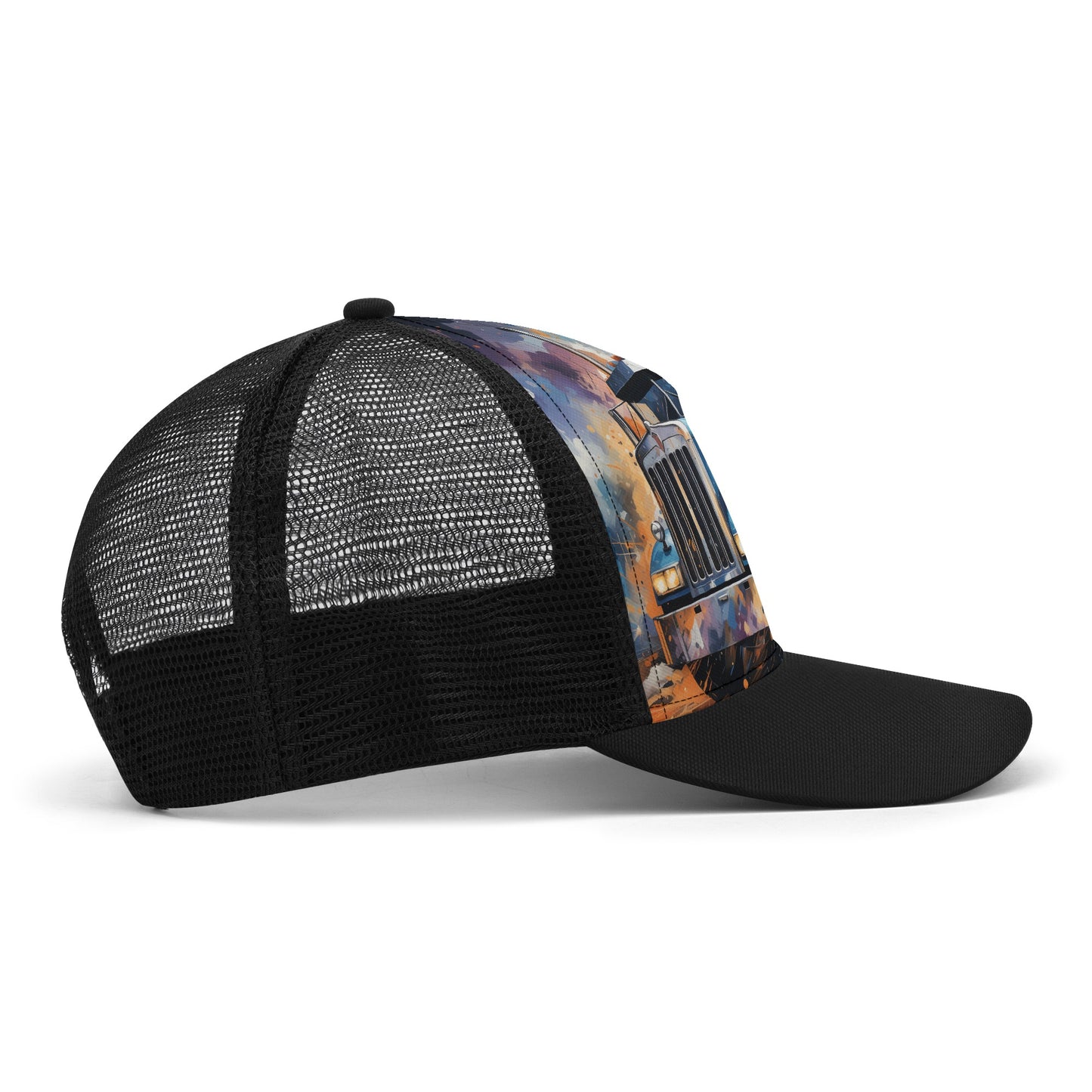 Semi Truck Design Mesh Trucker Hat