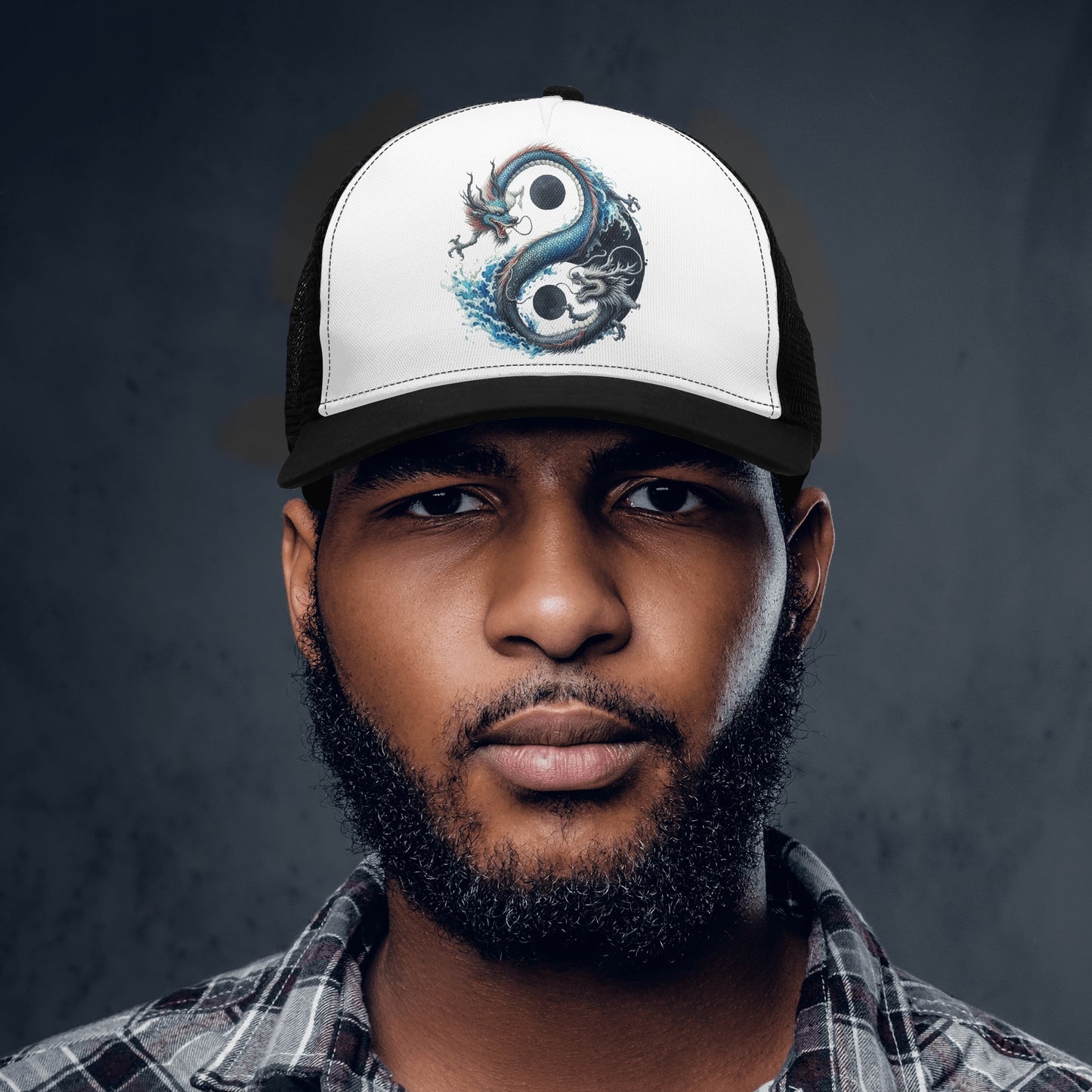 Yin Yang Dragons Mesh Trucker Hat