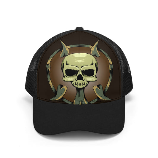 Skull Tattoo Design Mesh Trucker Hat