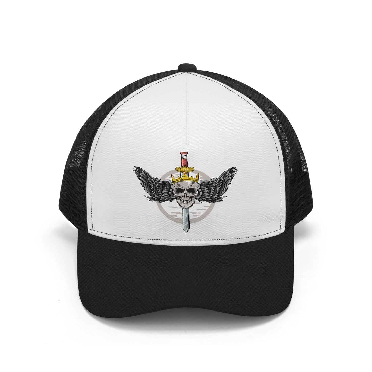 Flying Skull Tattoo Design Mesh Trucker Hat