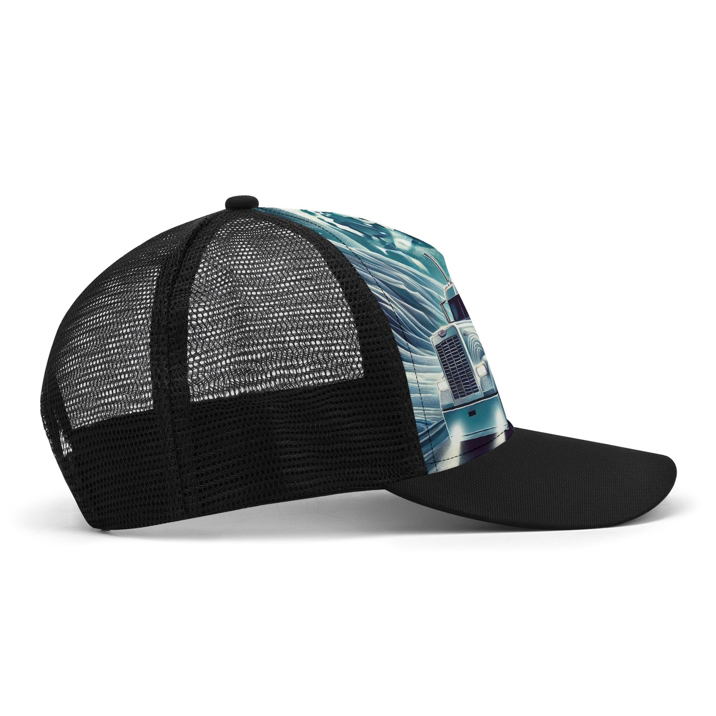 Semi Truck and Trailer Mesh Trucker Hat