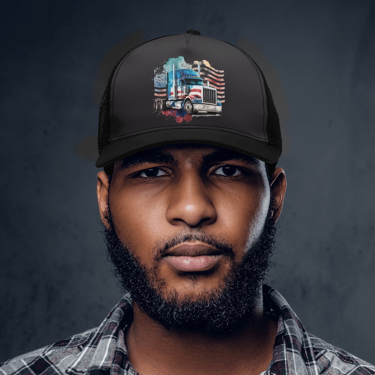 USA Semi Truck Mesh Trucker Hat