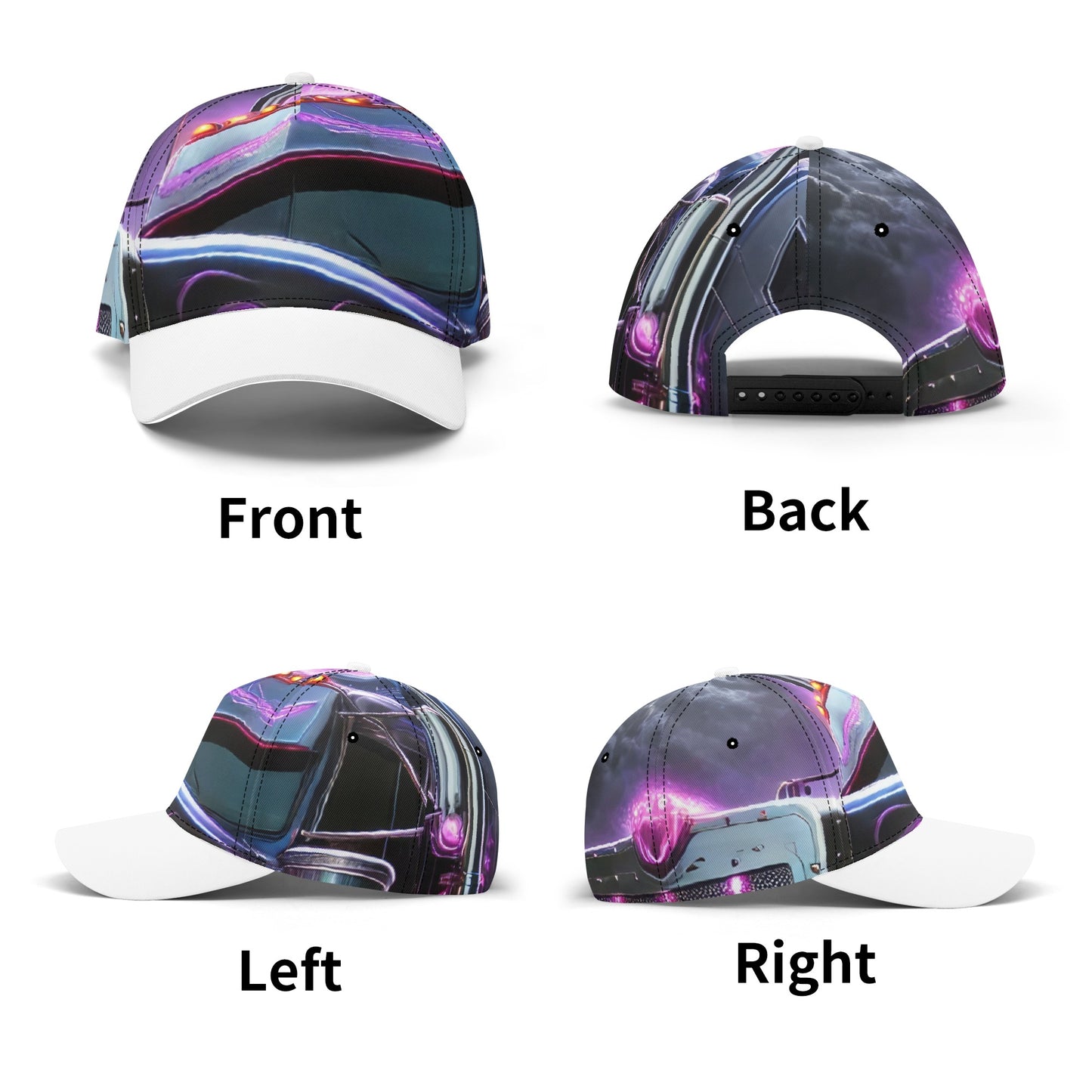 Purple Semi Truck All-over Print Baseball Cap