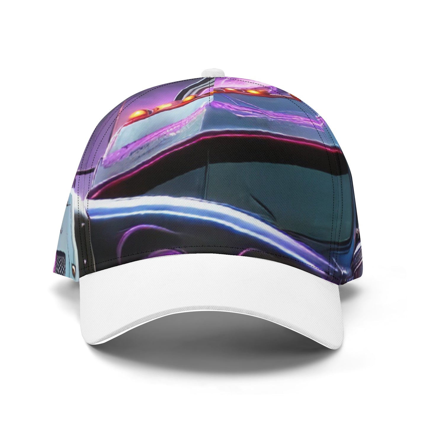 Purple Semi Truck All-over Print Baseball Cap