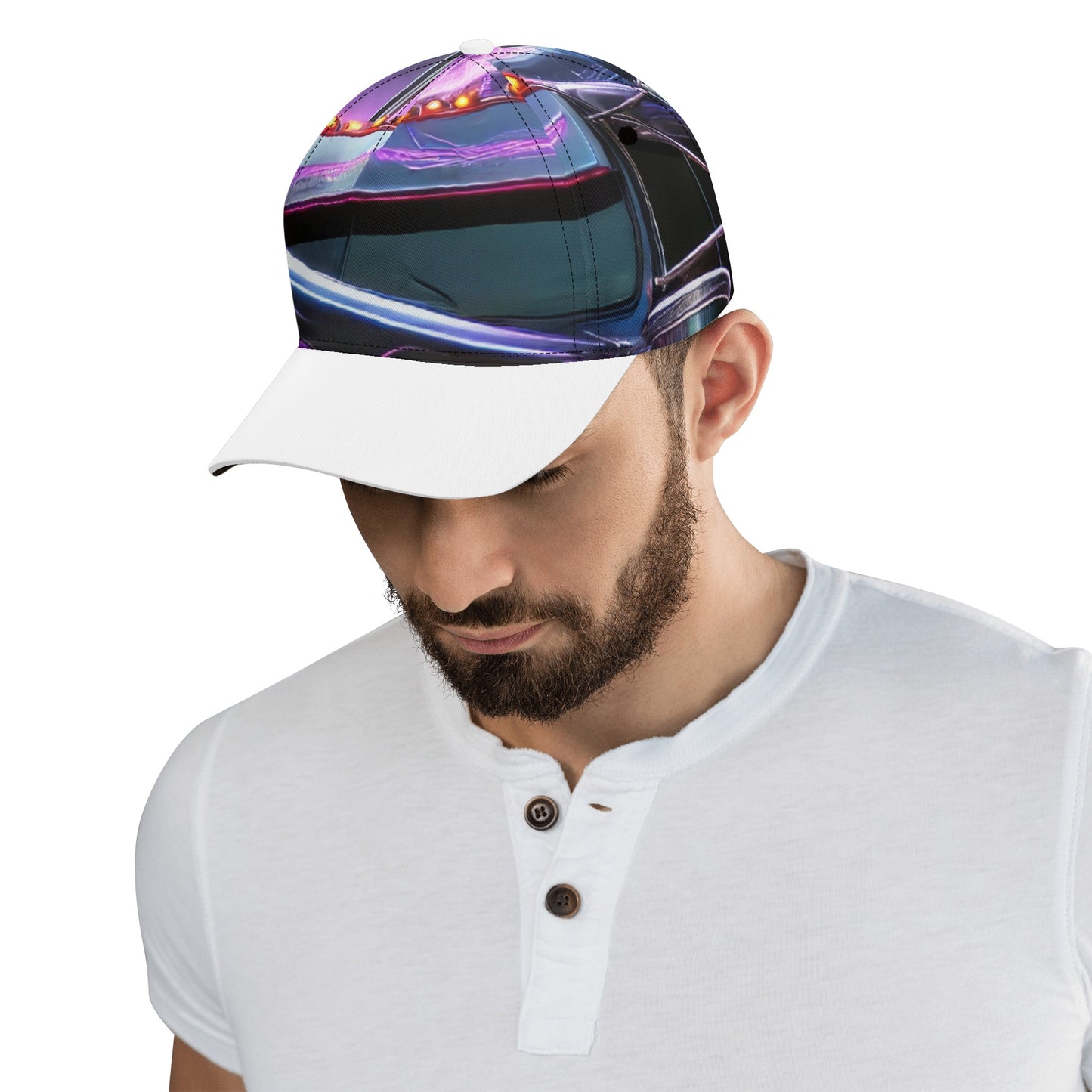 Purple Semi Truck All-over Print Baseball Cap