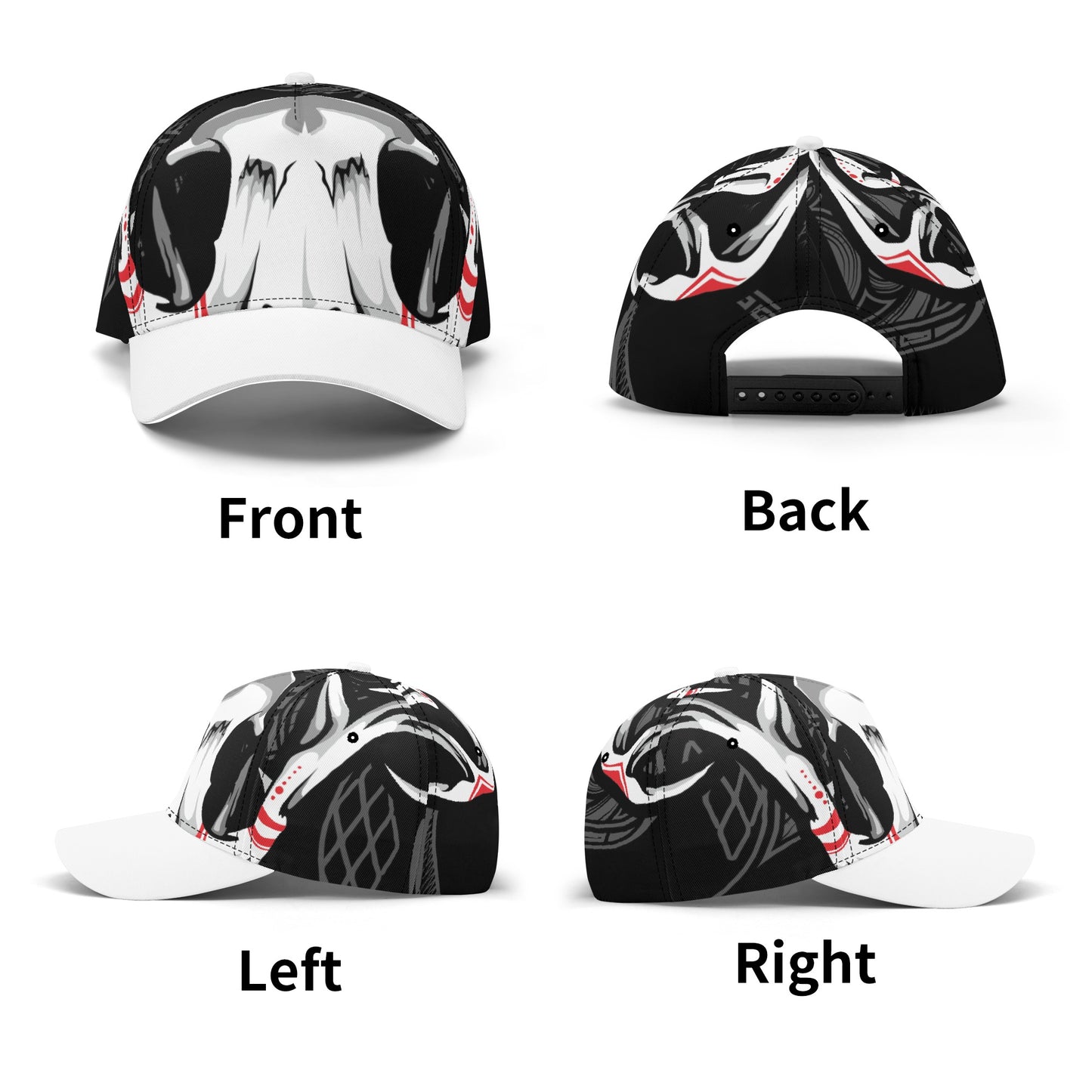 Skull Design Art All-over Print Baseball Cap