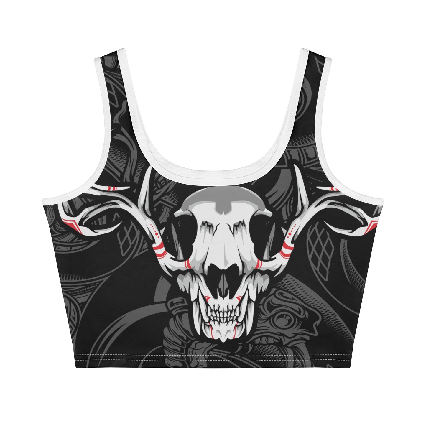 Skull Design Womens Casual Summer Sleeveless Stretch Crop Tank Top Shirts