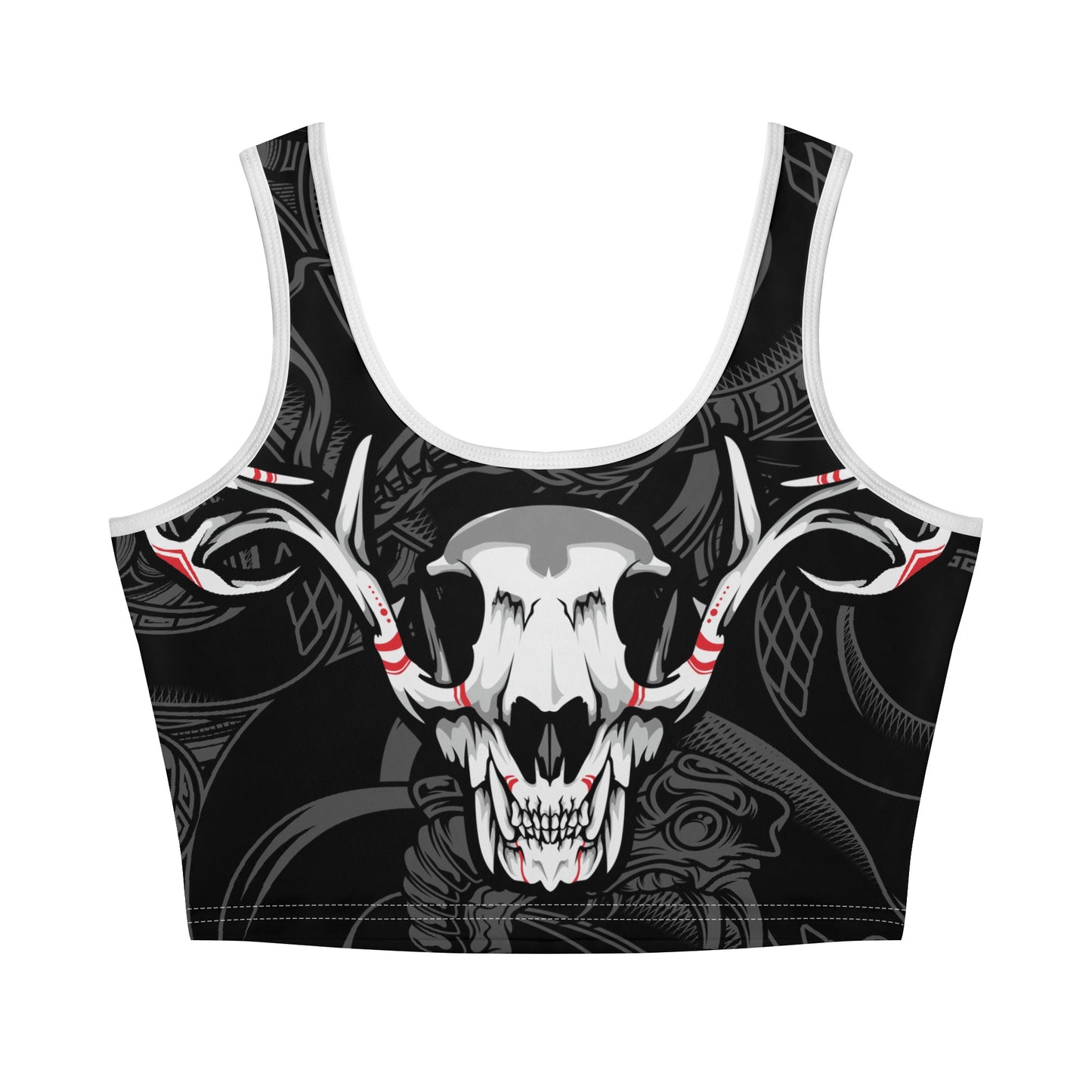 Skull Design Womens Casual Summer Sleeveless Stretch Crop Tank Top Shirts