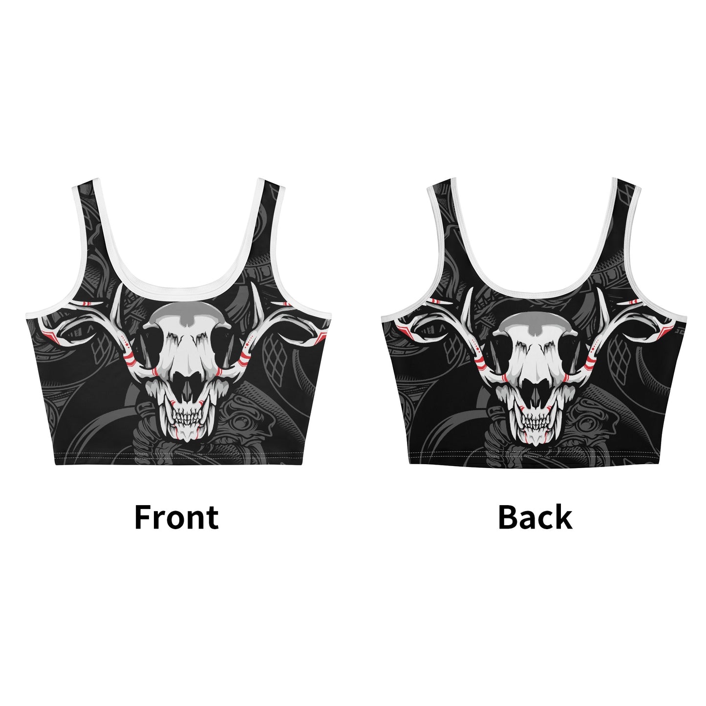 Skull Design Womens Casual Summer Sleeveless Stretch Crop Tank Top Shirts