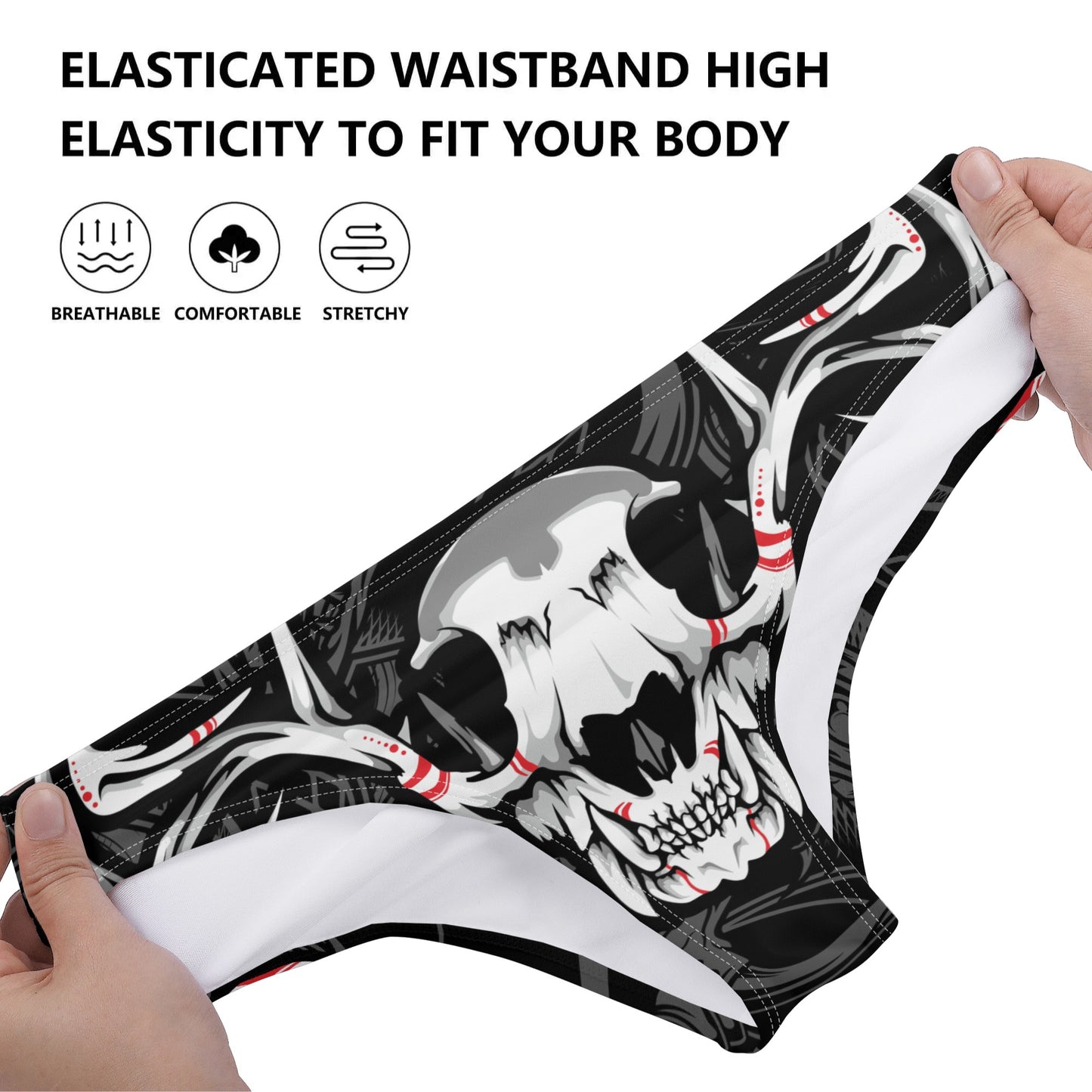 Skull Design Womens Seamless Panties Comfortable Breathable Underwear