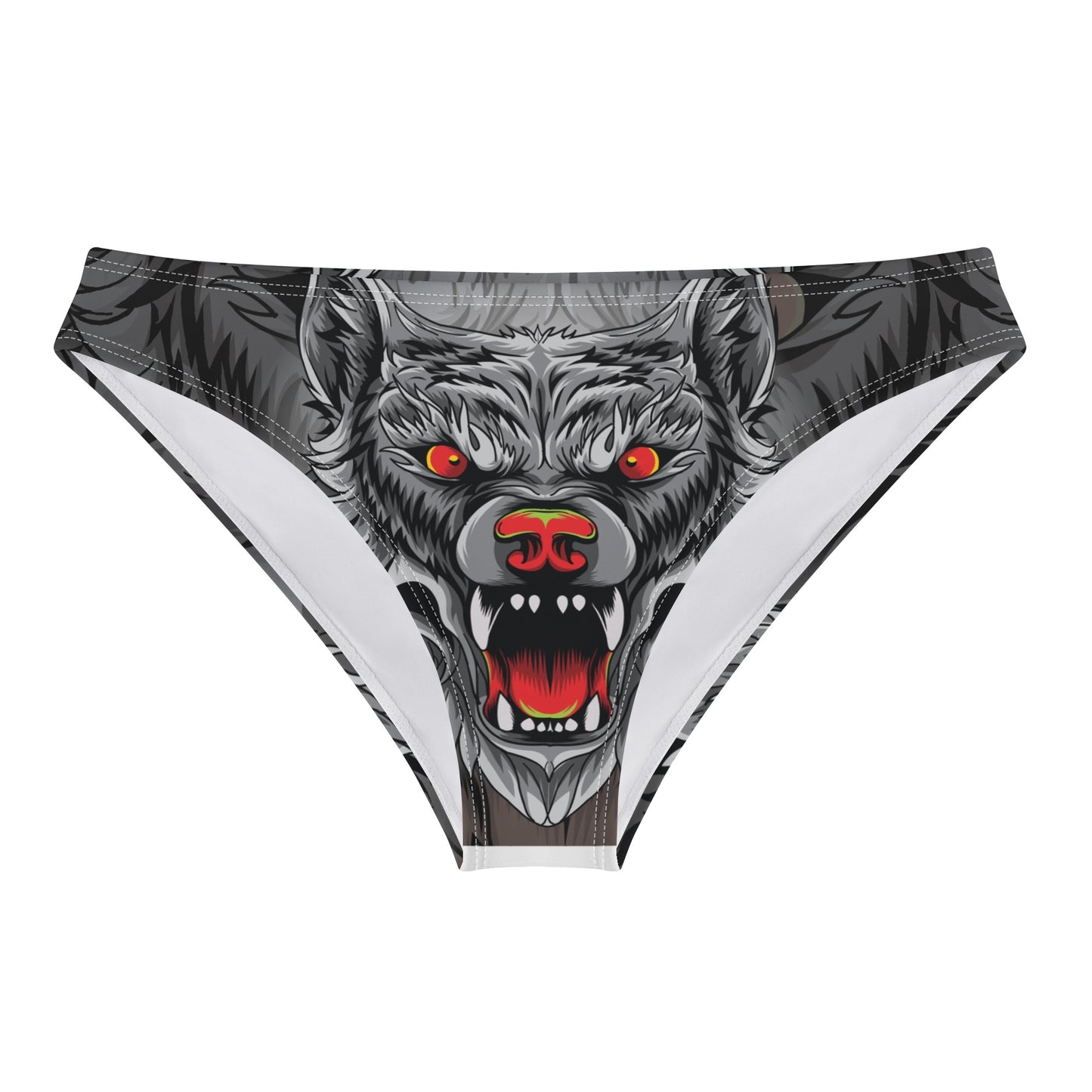 Angry Wolf Design Womens Seamless Panties Comfortable Breathable Underwear