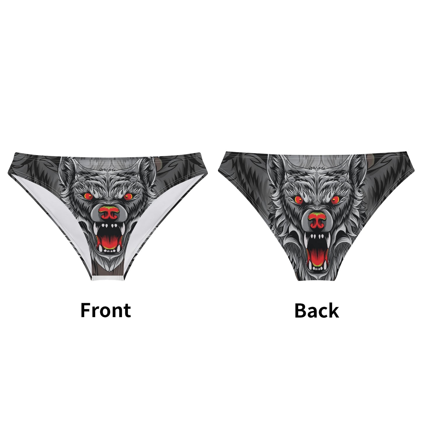 Angry Wolf Design Womens Seamless Panties Comfortable Breathable Underwear