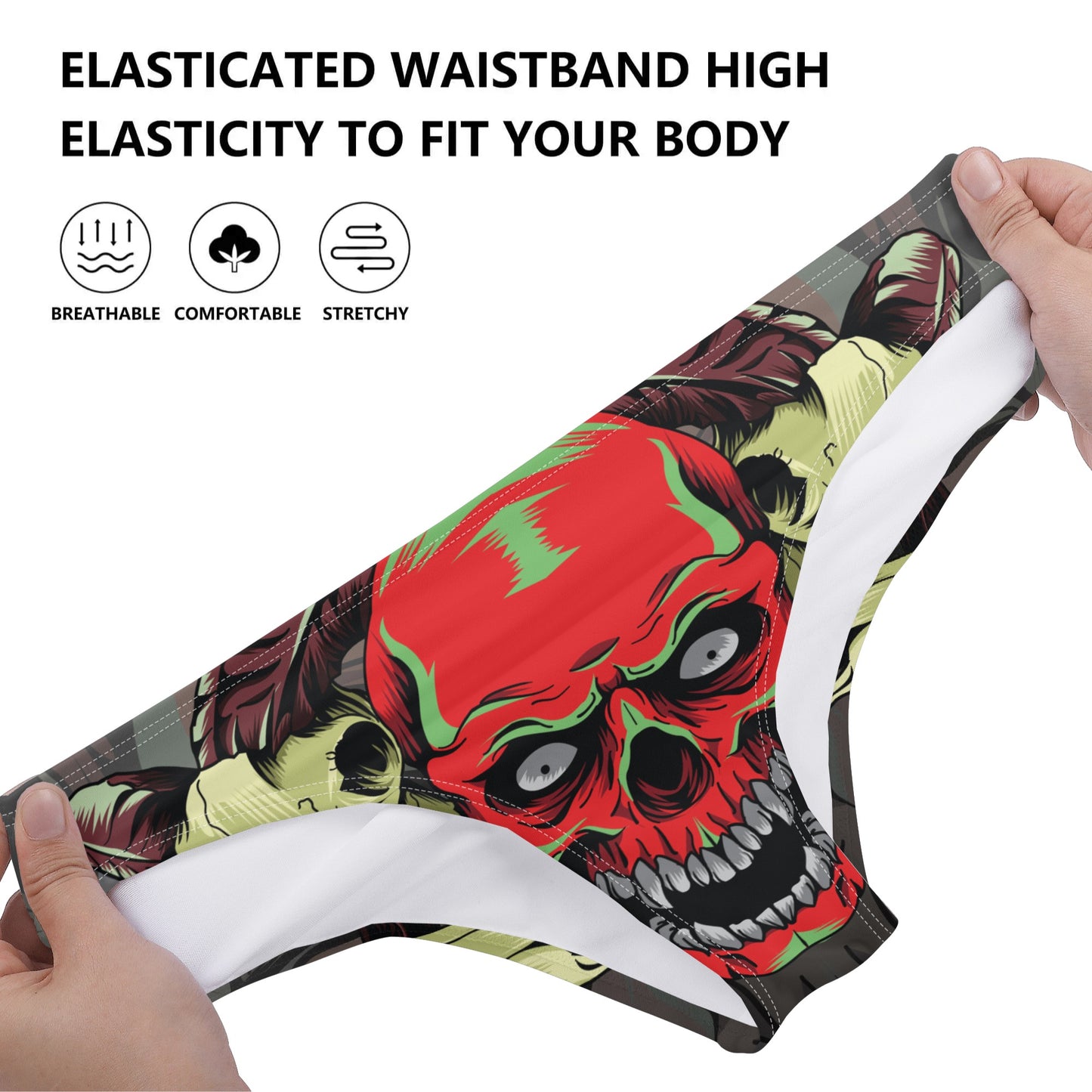 Skull Design Womens Seamless Panties Comfortable Breathable Underwear